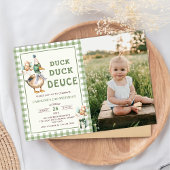Duck Duck Deuce Balloon 2e verjaardag uitnodiging