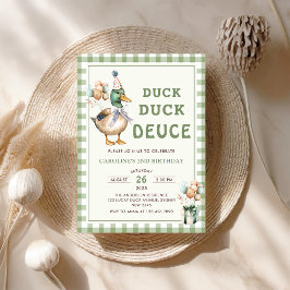 Duck Duck Deuce Balloon 2e verjaardag uitnodiging