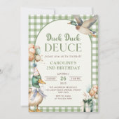 Duck Duck Deuce Balloon 2e verjaardag uitnodiging (Voorkant)