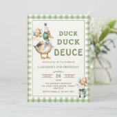 Duck Duck Deuce Balloon 2e verjaardag uitnodiging (Staand voorkant)
