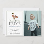 Duck Duck Deuce Classic Jongen Foto 2e Verjaardag Kaart (Voorkant)