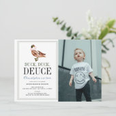 Duck Duck Deuce Classic Jongen Foto 2e Verjaardag Kaart (Staand voorkant)