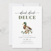 Duck Duck Deuce Waterverf Boy 2e Verjaardag Kaart (Voorkant)