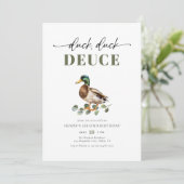 Duck Duck Deuce Waterverf Boy 2e Verjaardag Kaart (Staand voorkant)