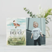 Duck Duck Deuce Waterverf Jongen Foto 2e Verjaarda Kaart (Staand voorkant)