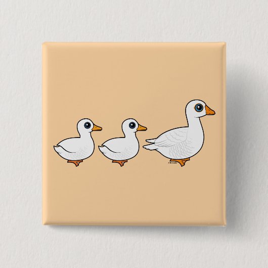 Duck Duck Goose Domestic Vierkante Button 5,1 Cm (Voorkant)