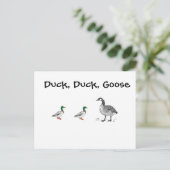 Duck Duck Goose Grappig Kinder Game Cartoon Pun Briefkaart (Staand voorkant)