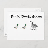 Duck Duck Goose Grappig Kinder Game Cartoon Pun Briefkaart (Voorkant / Achterkant)