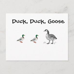 Duck Duck Goose Grappig Kinder Game Cartoon Pun Briefkaart
