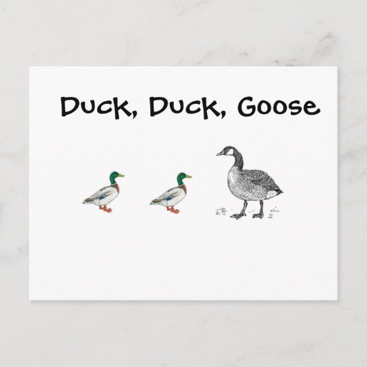 Duck Duck Goose Grappig Kinder Game Cartoon Pun Briefkaart (Voorkant)