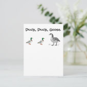 Duck Duck Goose Grappig Kinder Game Cartoon Pun Briefkaart (Staand voorkant)