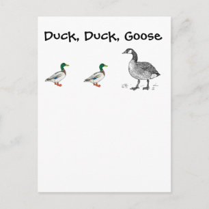 Duck Duck Goose Grappig Kinder Game Cartoon Pun Briefkaart