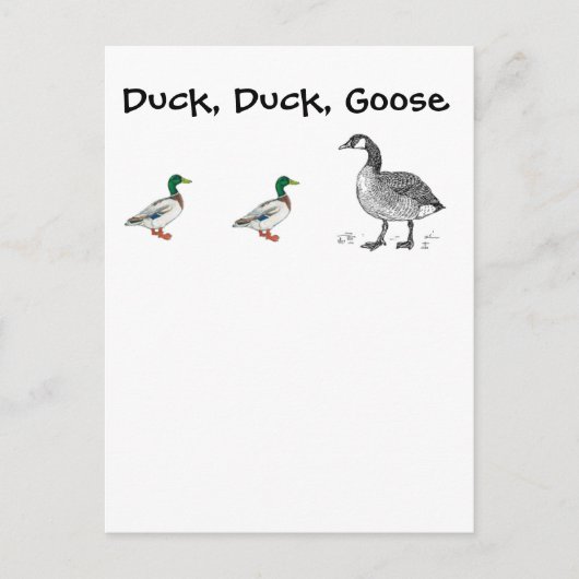 Duck Duck Goose Grappig Kinder Game Cartoon Pun Briefkaart (Voorkant)