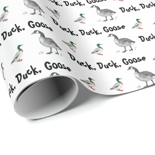 Duck Duck Goose Grappig Kinder Game Cartoon Pun Cadeaupapier (Rol Hoek)