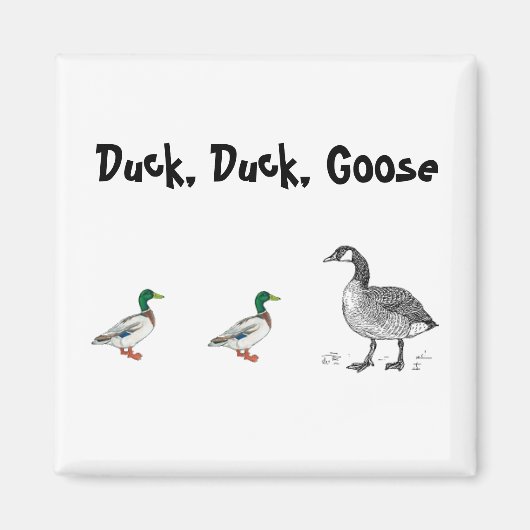 Duck Duck Goose Grappig Kinder Game Cartoon Pun Magneet (Voorkant)