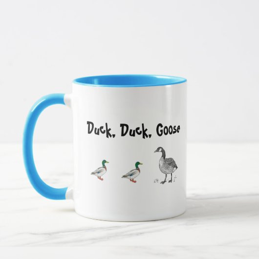Duck Duck Goose Grappig Kinder Game Cartoon Pun Mok (Links)