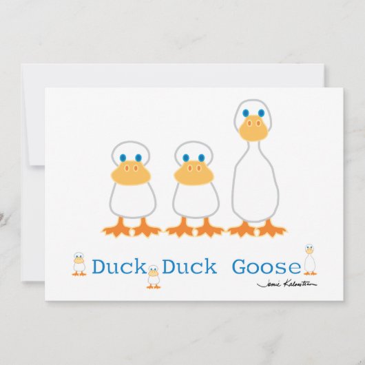 Duck Duck Goose Invitation Kaart (Voorkant)