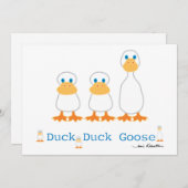 Duck Duck Goose Invitation Kaart (Voorkant / Achterkant)