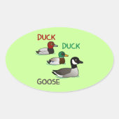 Duck Duck Goose Ovale Sticker (Voorkant)