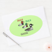 Duck Duck Goose Ovale Sticker (Envelop)