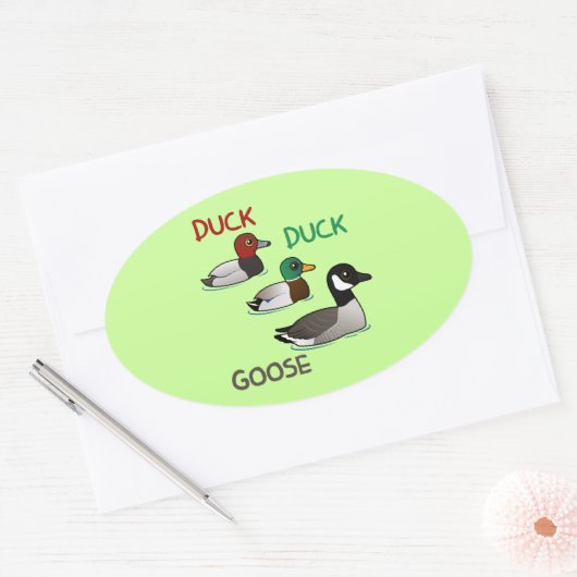Duck Duck Goose Ovale Sticker (Envelop)