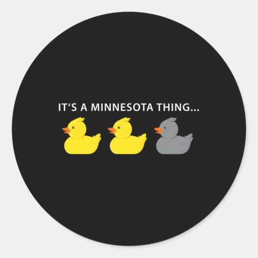 Duck Duck Gray Duck Minnesota Ronde Sticker (Voorkant)