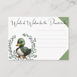 Duck Duck Oh Baby eend thema baby shower Informatiekaartje