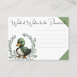 Duck Duck Oh Baby eend thema baby shower Informatiekaartje