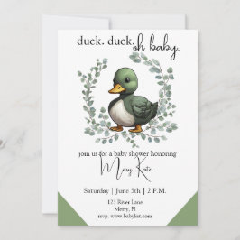 Duck Duck Oh Baby eend thema baby shower Kaart