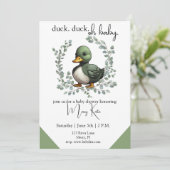Duck Duck Oh Baby eend thema baby shower Kaart (Staand voorkant)