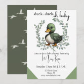 Duck Duck Oh Baby eend thema baby shower Kaart (Voorkant / Achterkant)
