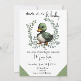 Duck Duck Oh Baby eend thema baby shower Kaart