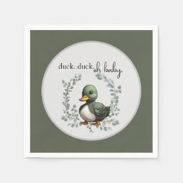 Duck Duck Oh Baby eend thema baby shower Servet