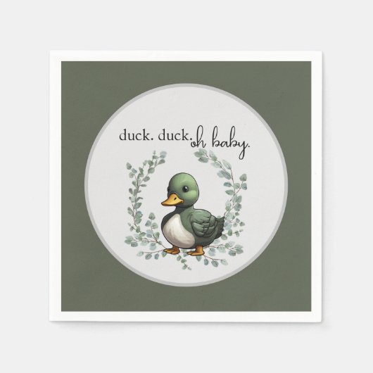 Duck Duck Oh Baby eend thema baby shower Servet (Voorkant)