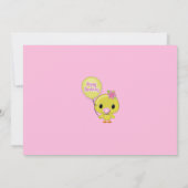 Duck Ducky verjaardagsuitnodiging roze geel (foto) Kaart (Achterkant)