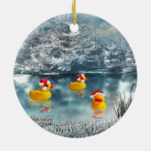 Duck Duo-kerstkeramiek Keramisch Ornament (Achterkant)