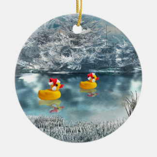 Duck Duo Kerstmis 2 keramisch sieraad Keramisch Ornament