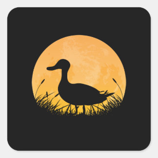 Duck Easy Halloween Outfit Mallard Dipper Moon Vierkante Sticker