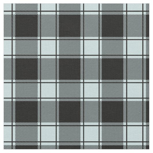 Duck Egg Blue & Black Buffalo Plaid Stof (Close Up)