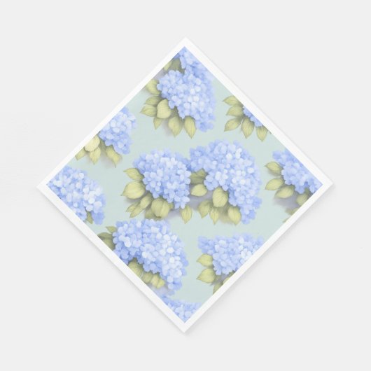 Duck Egg Blue Hydrangea Standard Luncheon Napkins Servet (Hoek)