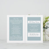 Duck Egg Blue Modern Wedding Bi-voudig Programme (Staand voorkant)