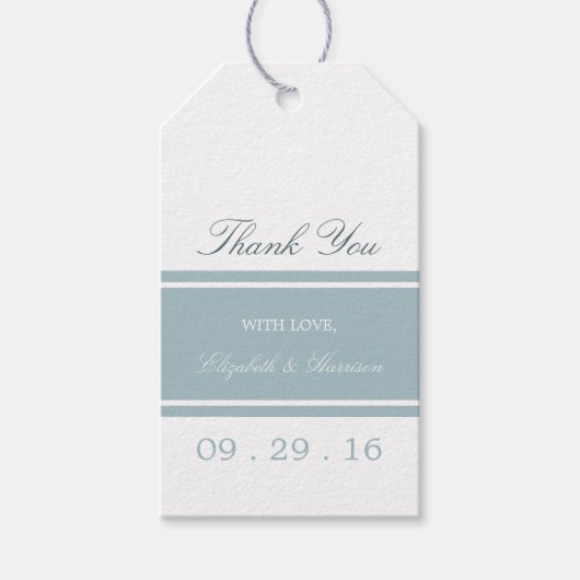 Duck Egg Blue Modern Wedding Cadeaulabel (Voorkant)