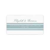 Duck Egg Blue Modern Wedding Etiket (Voorkant)
