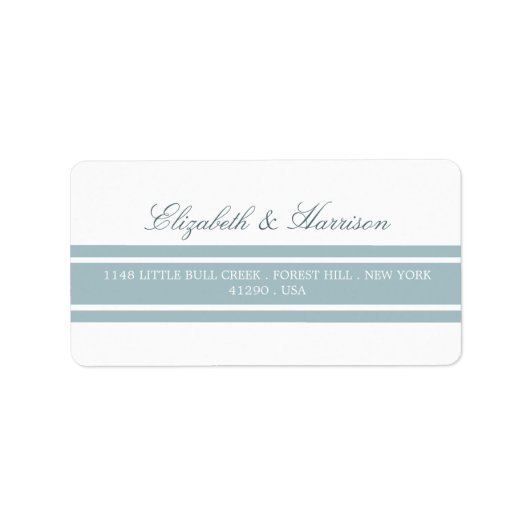 Duck Egg Blue Modern Wedding Etiket (Voorkant)