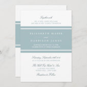 Duck Egg Blue Modern Wedding Kaart (Voorkant / Achterkant)