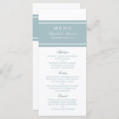 Duck Egg Blue Modern Wedding Menu (Voorkant / Achterkant)