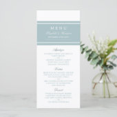 Duck Egg Blue Modern Wedding Menu (Staand voorkant)