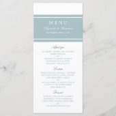 Duck Egg Blue Modern Wedding Menu (Voorkant)