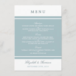 Duck Egg Blue Modern Wedding Menu
