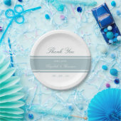 Duck Egg Blue Modern Wedding Papieren Bordje (Feest)